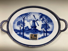 Tablett großes Tablett 40x30cm Henkel geflochten Steinzeug Windmühle 20er