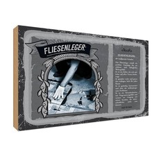 Holzschild 12x18 cm Fliesenleger Beruf Arbeit Deko Geschenk Holz Schild
