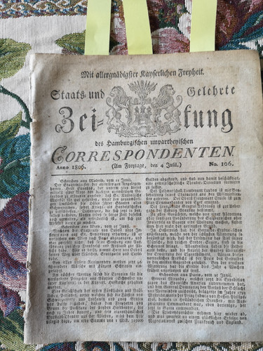 1806 zeitung hamburg 106 - rk,