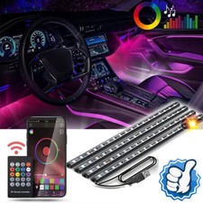 4x RGB LED Innenraumbeleuchtung Ambiente Fußraumbeleuchtung mit Control Auto KFZ