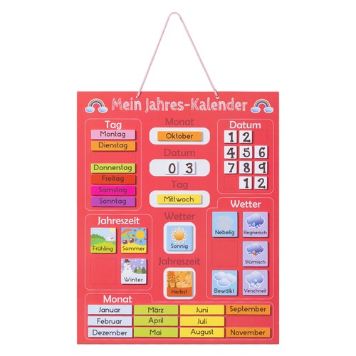 Kalender tafel für kinder - tafel,