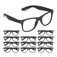 Partybrille schwarz Fake-Brille Faschingsbrille 12er Set Kostümbrille Nerdbrille