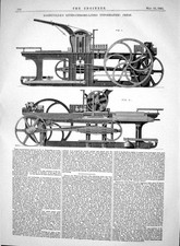 Alter Druck 1865 Bonneville Litho-Chromo-Litho typographische Presse Maschinen 19.