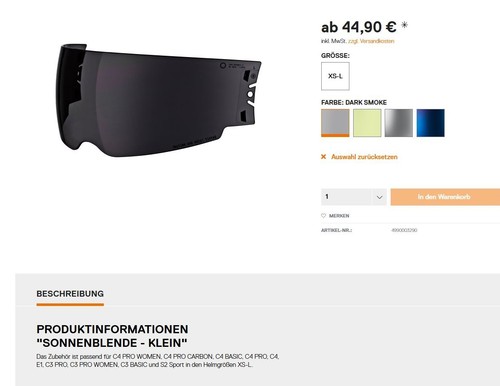 Sonnenblende schuberth c4pro - sonnenblende,