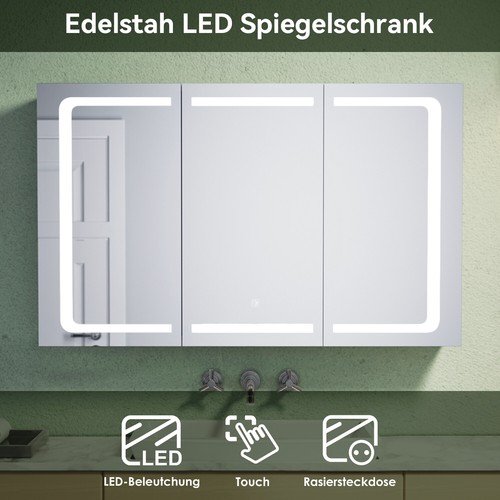 Edelstahl spiegelschrank mit - edelstahl,