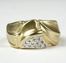 Ring in 585 Gelbgold Matt 14 Karat mit Brillant 0,18 ct. w.si