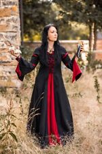 Mittelalter LARP Kleid Gewand Ermina schwarz rot Schnürung  34 36 38 40 42 44