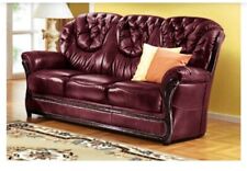 Couchgarnitur Chesterfield Stil Aus Echtem Leder 3/1/1 Bordeaux Neuwertig