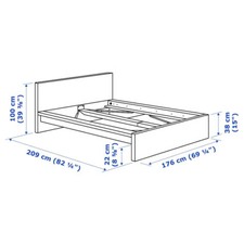 MALM Bett (IKEA) hoch, Eiche, weiß lasiert, 160x200 cm + Lattenroste + Matratzen