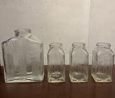 4er Set Vintage Glasflaschen