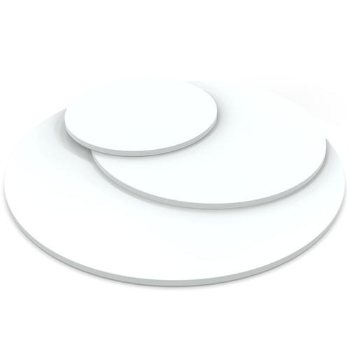 Tischplatte rund 19mm weiß - rund,