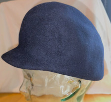 Damenhut Kappe Filz Schwarz Original Vintage Filzhut