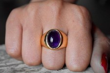 18K Vergoldet Amethyst Oval