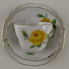 Meissen gelbe rose mokkagedeck - rose,
