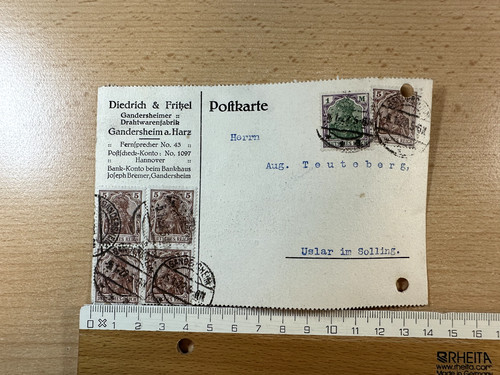 Postkarte 1922 gandersheim - postkarte,