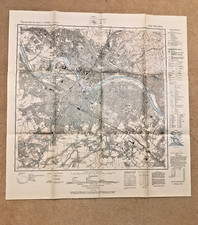 altes Messtischblatt Dresden Sachsen Nr 4948 von 1941 kompl. Innenstadt farbig