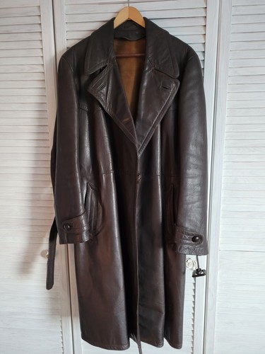 Ledermantel vintage braun - ledermantel,