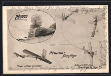 Kunst- und Sturzflieger Pégoud, Salto-mortale-Flug, Ansichtskarte 1913 