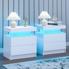 Nachttisch Set LED 2er Weiß