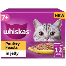 Whiskas Senior 7+ Geflügelfeste in Gelee Nassfutter für Katzen - ( 12 × 4 ) 85g