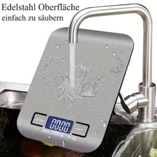 Küchenwaage digital Edelstahl LCD Anzeige 10kg 1g Messung elektronische Waage DE