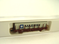 Kbgs Rungenwagen  MAERSK Container  - Hobbytrain Spur N - Wagen 23005-7 #E gebr