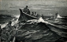 Ak Seenotrettung, Rettungsboot, Kaiserliche Marine - 11361356