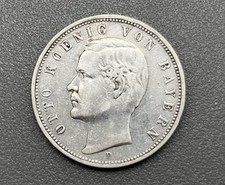 900/- Silbermünze, 5 Mark, Otto Koenig von Bayern, 1888, D, Deutsches Reich