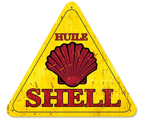 Blechschild shell triangle - shell,