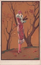 Illustrierte Postkarte einer Frau - Frau - Dame -795164