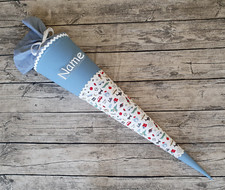Schultüte / Zuckertüte aus Stoff - 85cm - Blau - Jungenmotive - mit Namen - NEU