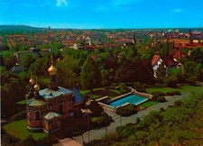 HE017-Ansichtskarte Darmstadt Mathildenhöhe mit Russischer Kirche Rhein-Main BRD