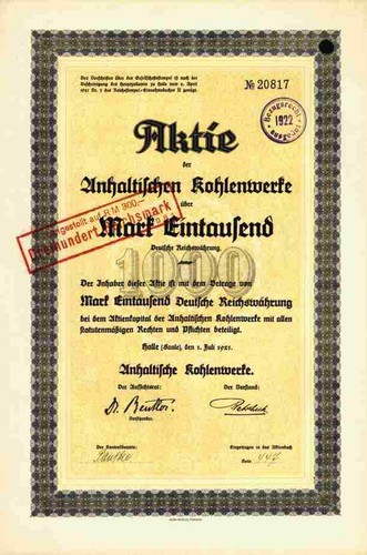 Anhaltische kohlenwerke 1921 - kohlenwerke,