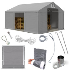 LAGERZELT 3x6 Zelthalle Weidezelt Unterstand Werkstattzelt NEU 6x3 grau PVC S