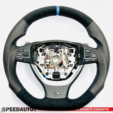 Tausch Tuning Abgeflacht Schwarz Lenkrad BMW F10 F11  F12 F13 Schaltwippen  Blau