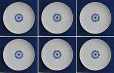 6 Speiseteller Menuteller Rosenthal Romanze kobaltblaue Rosette 25 cm Durchmes-