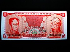 Venezuela  5 Bolivares  1989