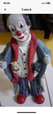 Gilde Clown Tierfreund mit Hund und Katze,  205 mm groß , aus Kunstharz bemalt !