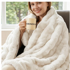 Flauschige decke beige - flauschige,