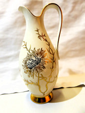 johann seltmann vohenstrauss Vase Krug 1950er Jahre Blumendekor Goldrand