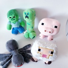 Minecraft Stofftiere Konvolut 5 x Mohjang Schwein Schaf Spinne Creeper Zombie