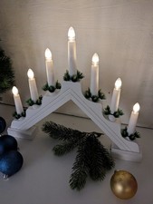 LED Schwibbogen 7flammig Lichterbogen Weinachten Fensterleuchter Batterie L:39cm