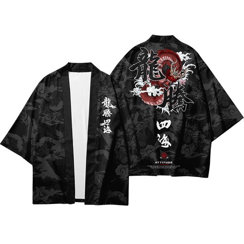 Herren drachen muster kimono - herren,
