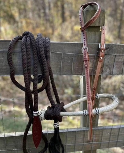 Bitless hackamore rawhide - hackamore,