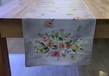 Tischläufer mit Blumen Rosen 140x40 cm NEU für Frühling Sommer