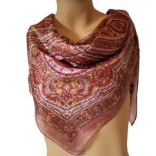 Halstuch Seidentuch Reine Seide 100x100 Paisley Tuch Nickituch Braun Beige 188