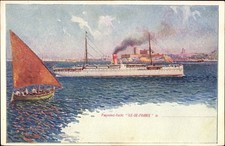 Litho Paquebot-Yacht Ile de France, CGT, Französische Linie - 3568502