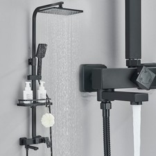Schwarz Duschset Duscharmatur