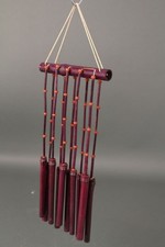 Windspiel Bambus Klangspiel violett lila 10 Röhren Tubes Bamboo Wind Chime Deko 