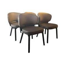 Wittmann 4er Set Stuhl Morton 22194 Leder Toro Taube Braun Grau Füße 